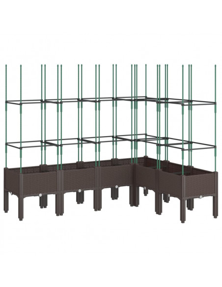 Fioriera Giardino con Graticcio Marrone 160x120x142,5 cm in PP