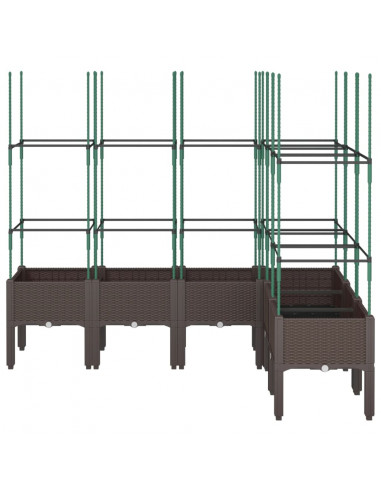 Fioriera Giardino con Graticcio Marrone 160x120x142,5 cm in PP