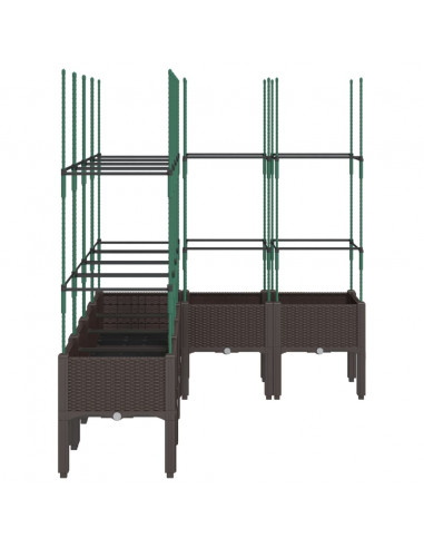 Fioriera Giardino con Graticcio Marrone 160x120x142,5 cm in PP