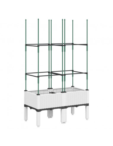 Fioriera da Giardino con Graticcio Bianco 80x40x142,5 cm PP