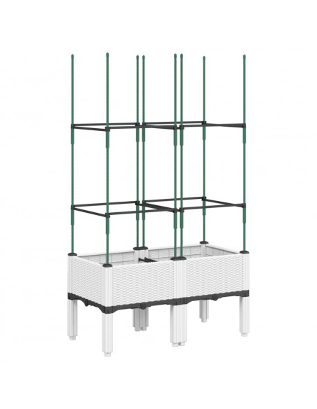 Fioriera da Giardino con Graticcio Bianco 80x40x142,5 cm PP