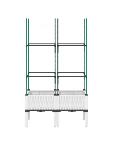 Fioriera da Giardino con Graticcio Bianco 80x40x142,5 cm PP