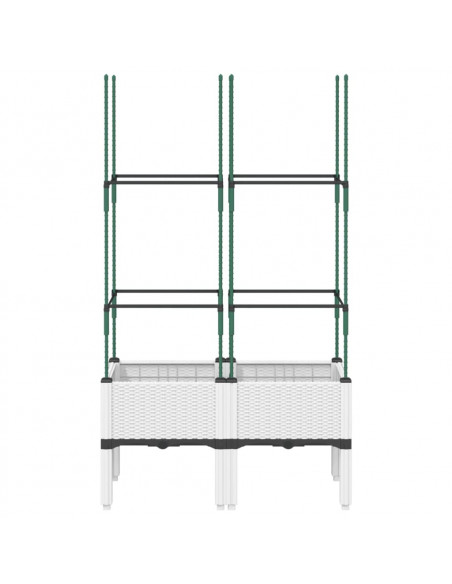 Fioriera da Giardino con Graticcio Bianco 80x40x142,5 cm PP