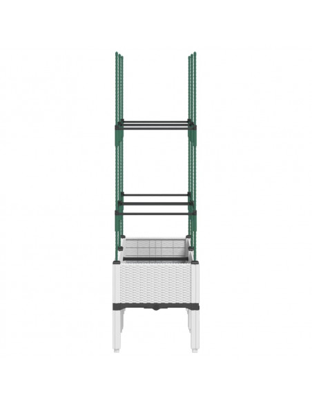 Fioriera da Giardino con Graticcio Bianco 80x40x142,5 cm PP