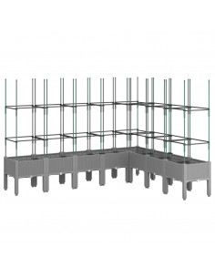 Fioriera Giardino con Traliccio Grigio 200x160x142,5 cm PP 2