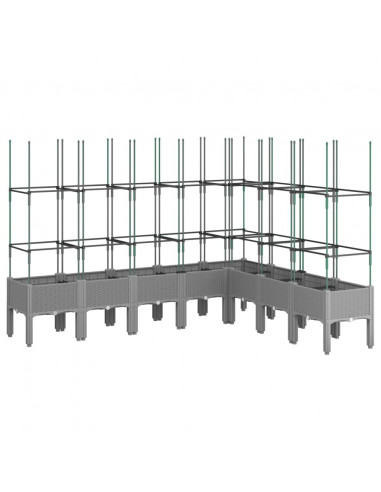 Fioriera Giardino con Traliccio Grigio 200x160x142,5 cm PP