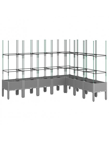 Fioriera Giardino con Traliccio Grigio 200x160x142,5 cm PP
