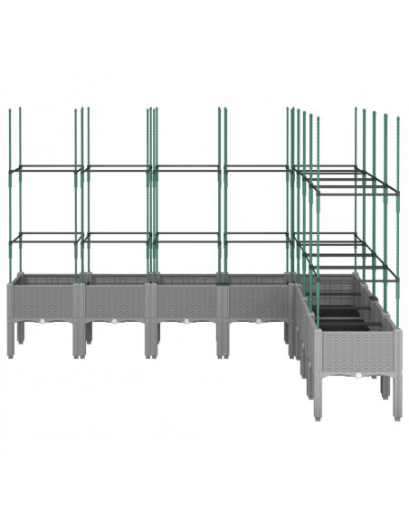 Fioriera Giardino con Traliccio Grigio 200x160x142,5 cm PP