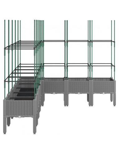 Fioriera Giardino con Traliccio Grigio 200x160x142,5 cm PP