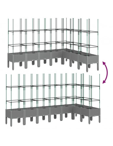 Fioriera Giardino con Traliccio Grigio 200x160x142,5 cm PP