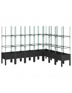 Fioriera da Giardino con Traliccio Nera 200x160x142,5 cm in PP 2