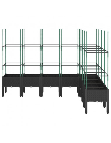 Fioriera da Giardino con Traliccio Nera 200x160x142,5 cm in PP