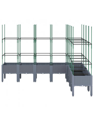 Fioriera da Giardino con Traliccio Grigia 200x160x142,5cm in PP