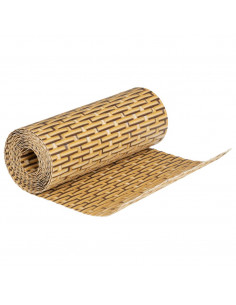 Schermi da Balcone 10 pz Marrone Chiaro 255x19 cm in Polyrattan