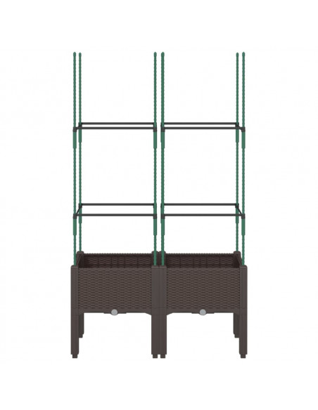 Fioriera da Giardino con Traliccio Marrone 80x40x142,5 cm in PP