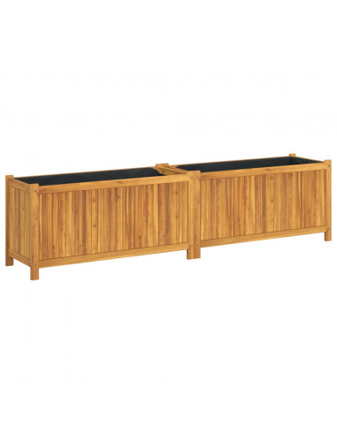 Fioriera Giardino con Rivestimento 199x38,5x50 Massello Acacia