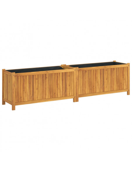 Fioriera Giardino con Rivestimento 199x38,5x50 Massello Acacia