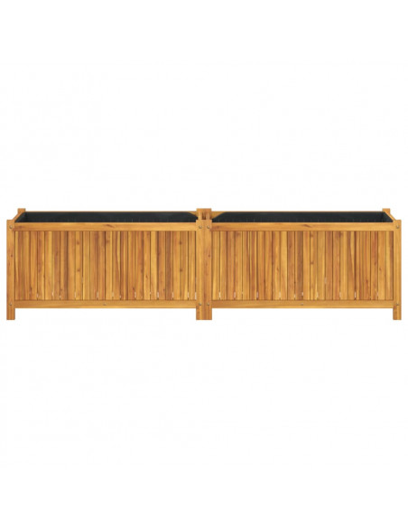 Fioriera Giardino con Rivestimento 199x38,5x50 Massello Acacia