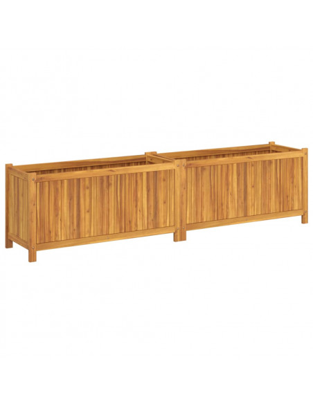 Fioriera Giardino con Rivestimento 199x38,5x50 Massello Acacia