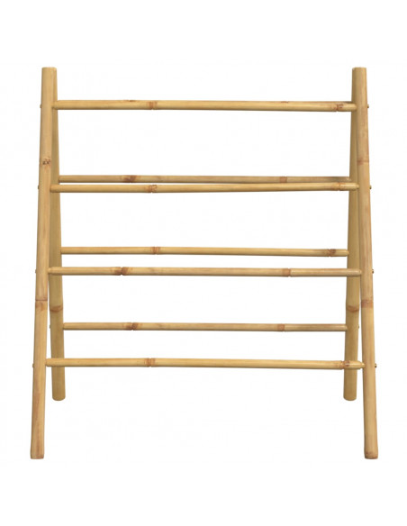 Scala Portasciugamani Doppia con 4 Pioli 90x50x100 cm in Bambù