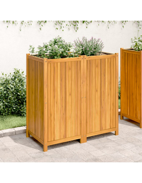 Fioriera Giardino con Rivestimento 100x50x100cm Massello Acacia