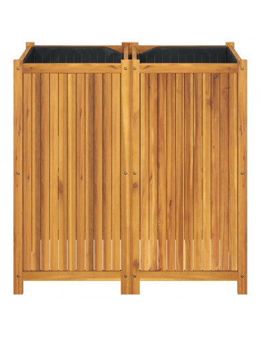 Fioriera Giardino con Rivestimento 100x50x100cm Massello Acacia