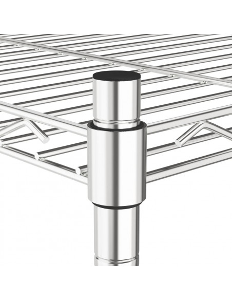 Scaffale a 4 Livelli con Ruote 90x35x142 cm Cromato 200 kg