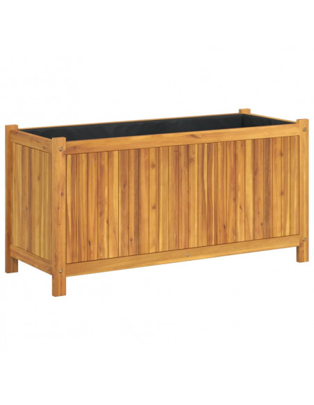 Fioriera Giardino con Rivestimento 99,5x38x50cm Massello Acacia