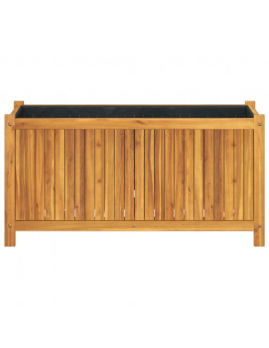 Fioriera Giardino con Rivestimento 99,5x38x50cm Massello Acacia