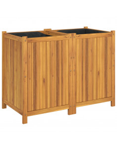 Fioriera Giardino con Rivestimento 100x50x75 cm Massello Acacia 2