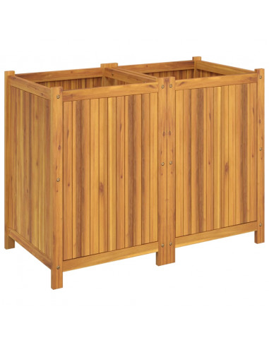 Fioriera Giardino con Rivestimento 100x50x75 cm Massello Acacia