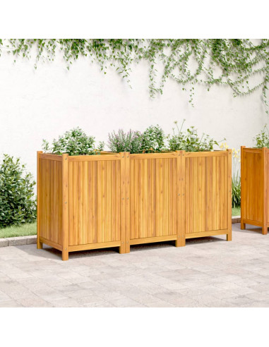 Fioriera Giardino con Rivestimento 150x50x75 cm Massello Acacia