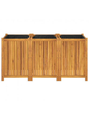 Fioriera Giardino con Rivestimento 150x50x75 cm Massello Acacia