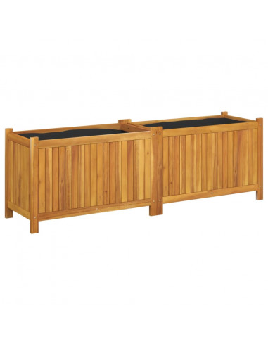 Fioriera Giardino con Rivestimento 153x38,5x50 Massello Acacia