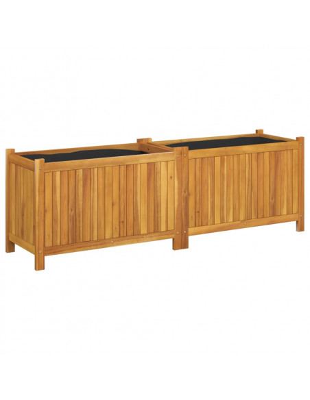 Fioriera Giardino con Rivestimento 153x38,5x50 Massello Acacia