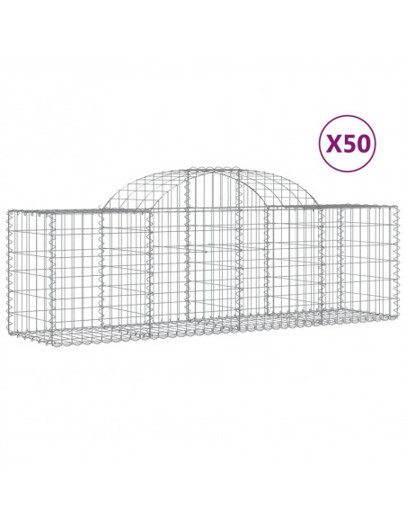 Cesti Gabbioni ad Arco 50 pz 200x50x60/80 cm Ferro Zincato