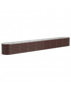 Letto Giardino Acciaio Verniciato a Polvere 332x40x36cm Marrone 2