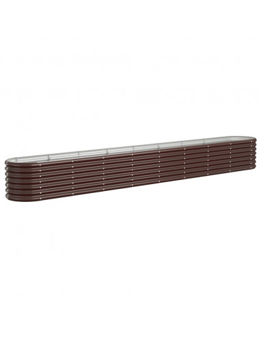 Letto Giardino Acciaio Verniciato a Polvere 332x40x36cm Marrone