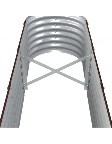 Letto Giardino Acciaio Verniciato a Polvere 332x40x36cm Marrone