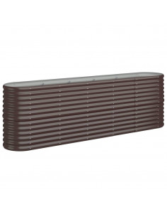 Letto Giardino Acciaio Verniciato a Polvere 224x40x68cm Marrone 2