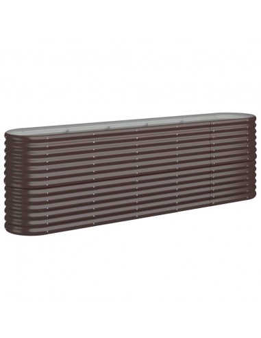 Letto Giardino Acciaio Verniciato a Polvere 224x40x68cm Marrone