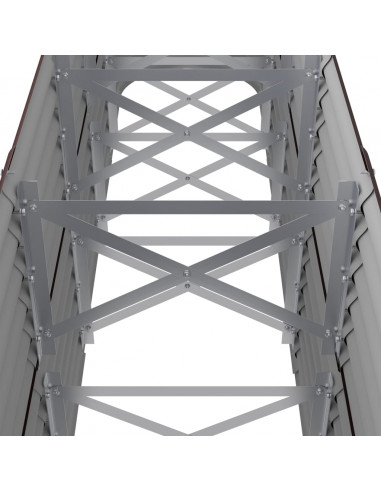 Letto Giardino Acciaio Verniciato a Polvere 224x40x68cm Marrone