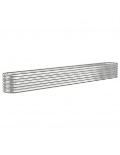 Letto Giardino Acciaio Verniciato a Polvere 332x40x36cm Argento 2