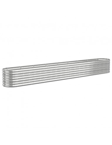 Letto Giardino Acciaio Verniciato a Polvere 332x40x36cm Argento