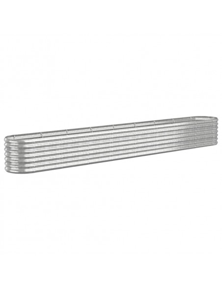 Letto Giardino Acciaio Verniciato a Polvere 332x40x36cm Argento