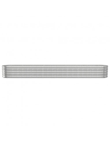 Letto Giardino Acciaio Verniciato a Polvere 332x40x36cm Argento