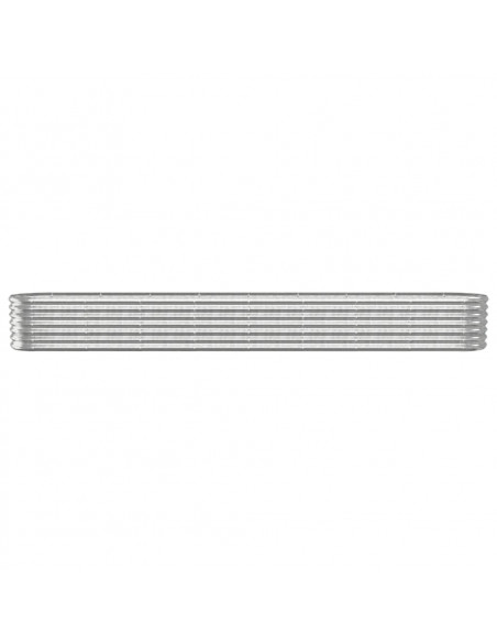 Letto Giardino Acciaio Verniciato a Polvere 332x40x36cm Argento