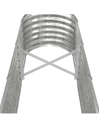 Letto Giardino Acciaio Verniciato a Polvere 332x40x36cm Argento