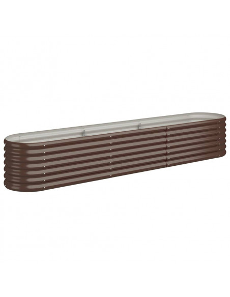 Letto Giardino Acciaio Verniciato a Polvere 224x40x36cm Marrone