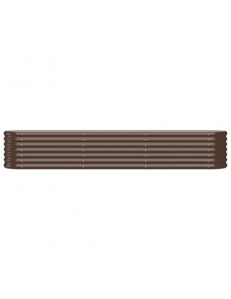 Letto Giardino Acciaio Verniciato a Polvere 224x40x36cm Marrone